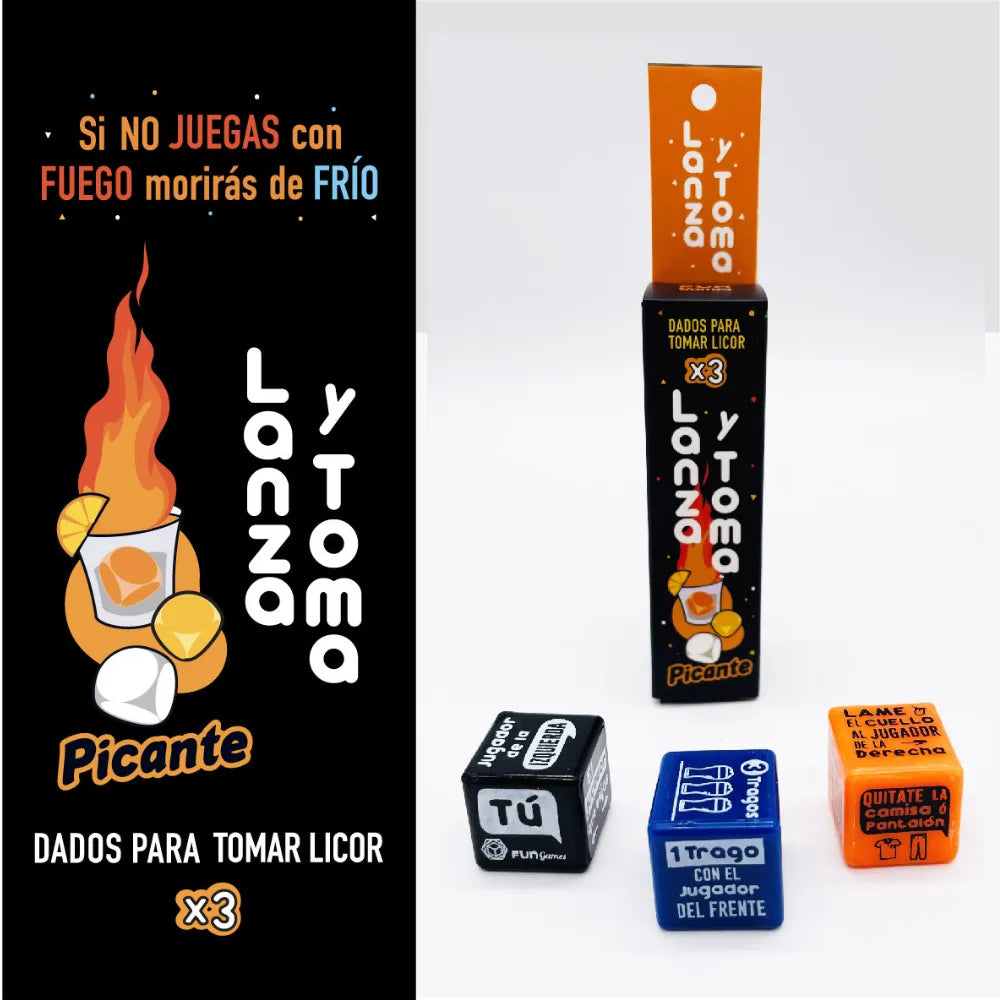 Juego Dados Lanza y Toma Picante