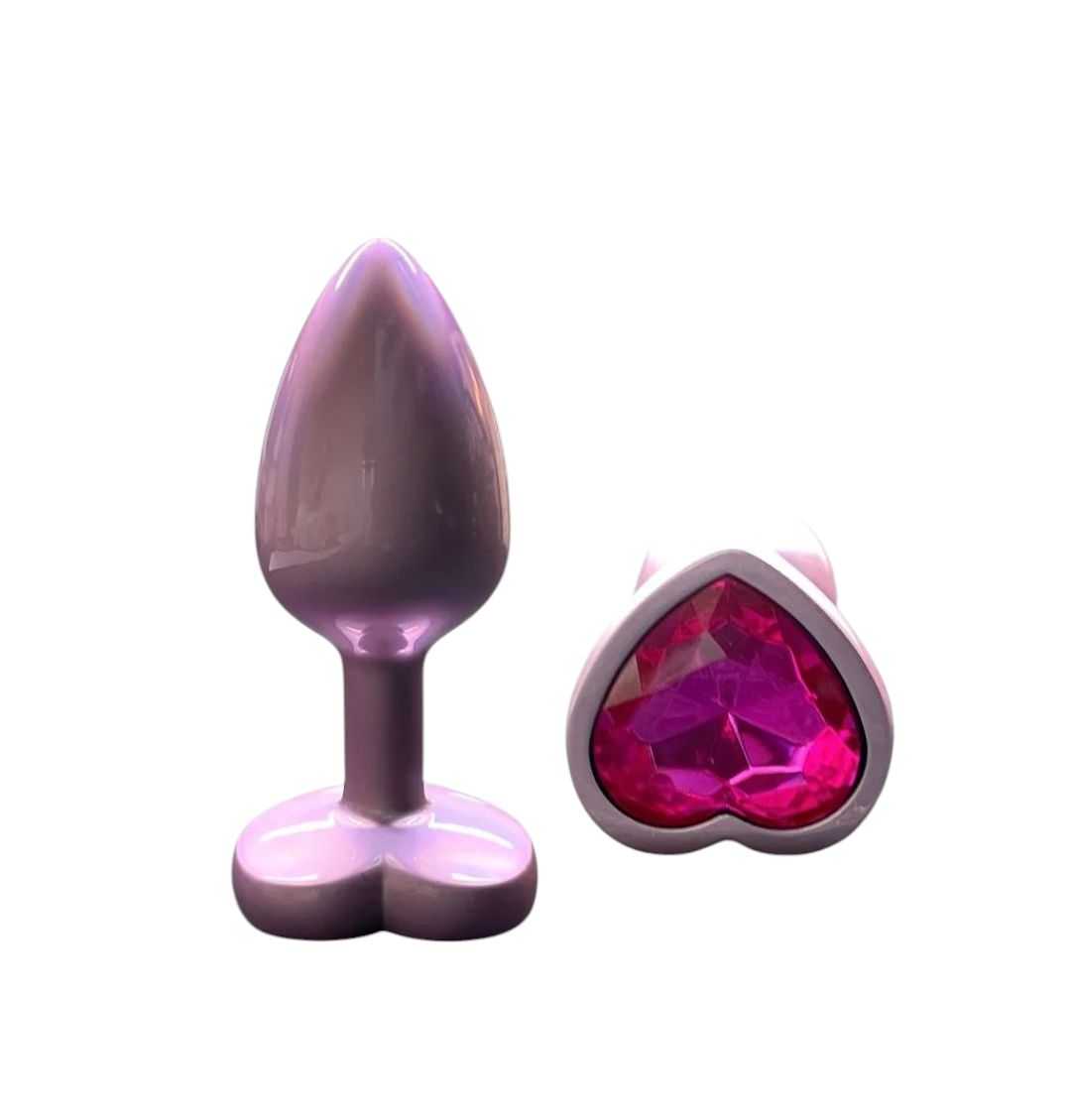Plug Anal Joya Corazón Nacarado Acero Talla S
