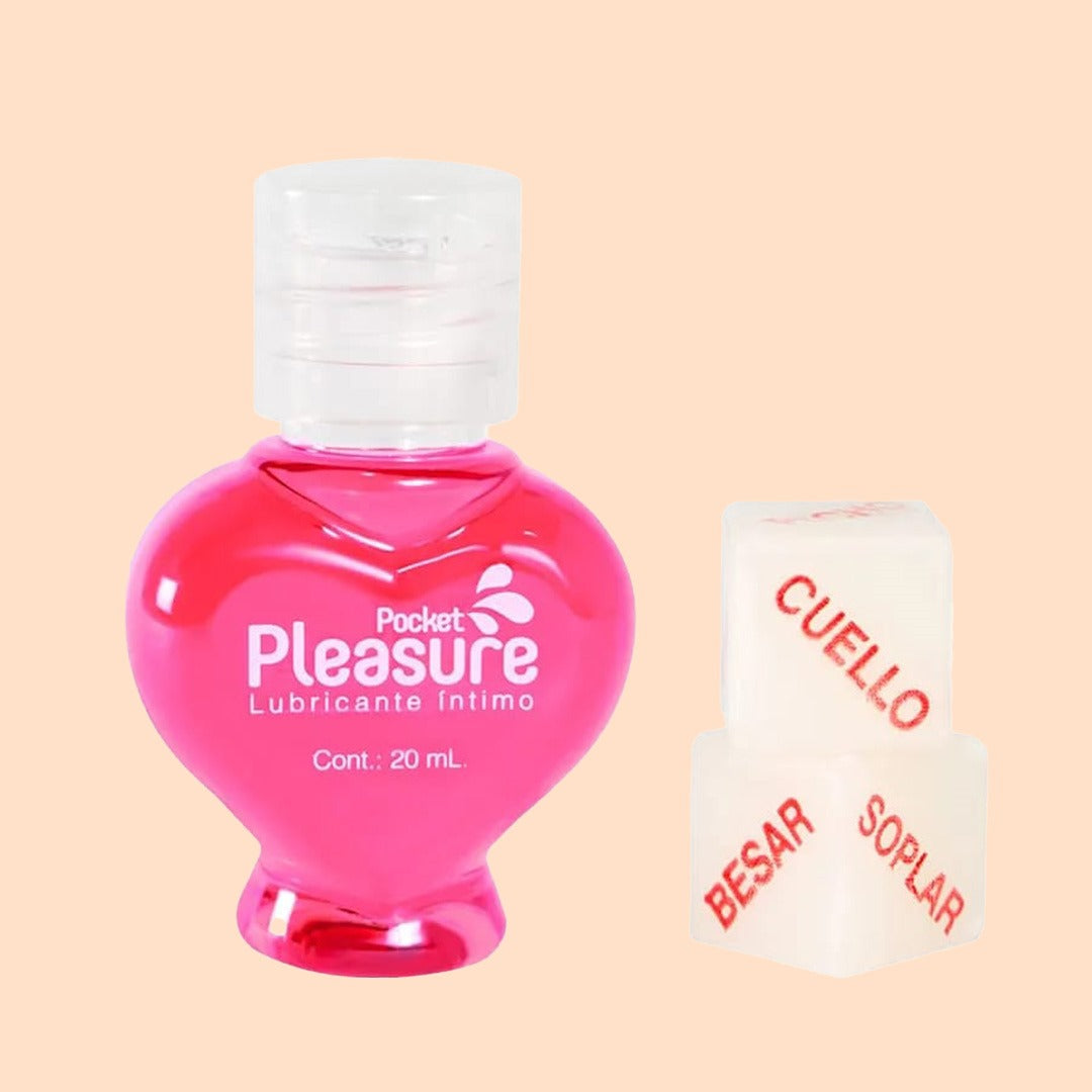 Lubricante 20ML + Dados Pocket Pleasure