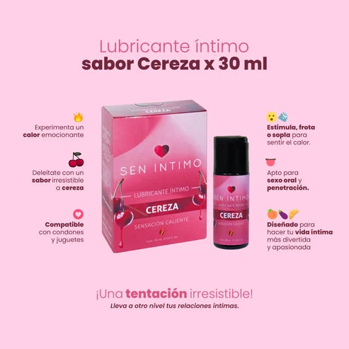 Lubricante Caliente Cereza Sen Intimo 30ML